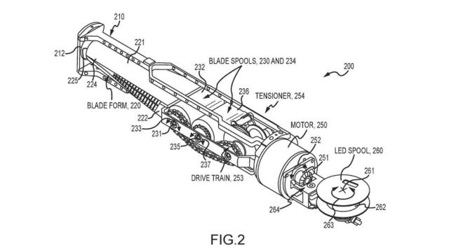 Imagen de la patente del sable.