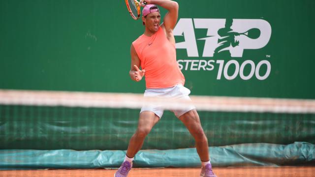 Nadal, durante un entrenamiento en Montecarlo.