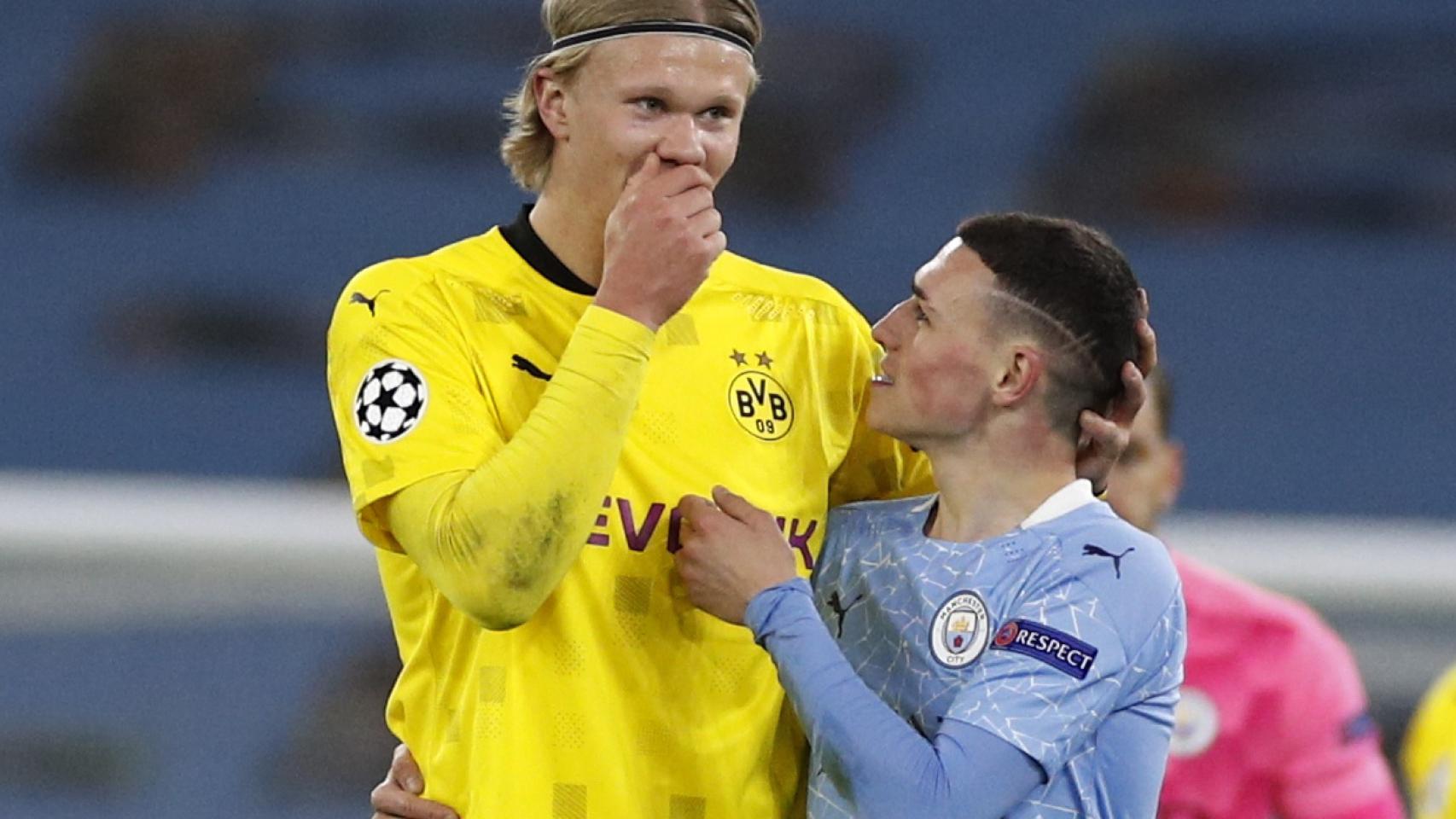 Erling Haaland, durante el partido contra el Manchester City en la Champions League