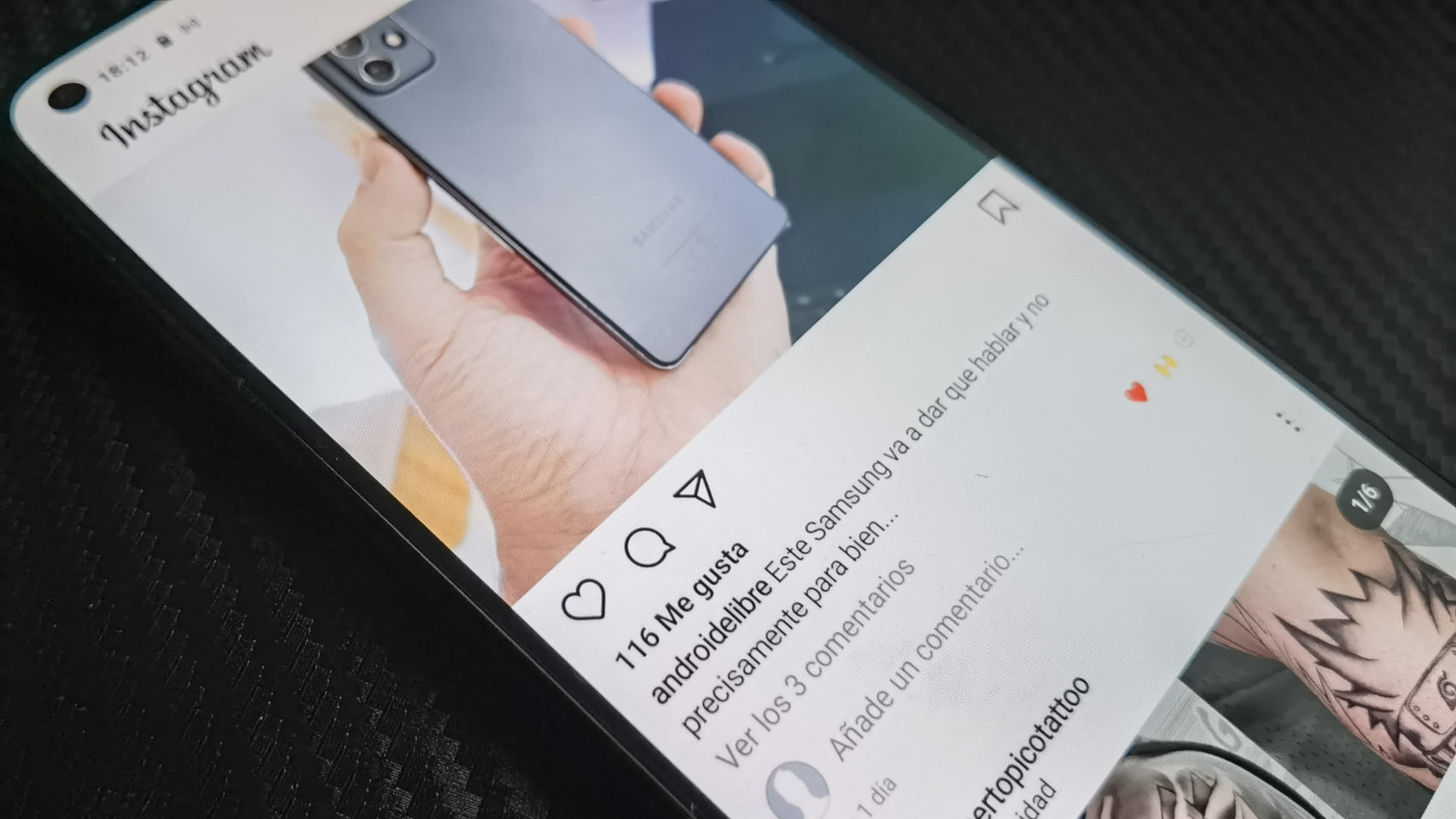 App de Instagram mostrando los 'likes' o 'me gusta'