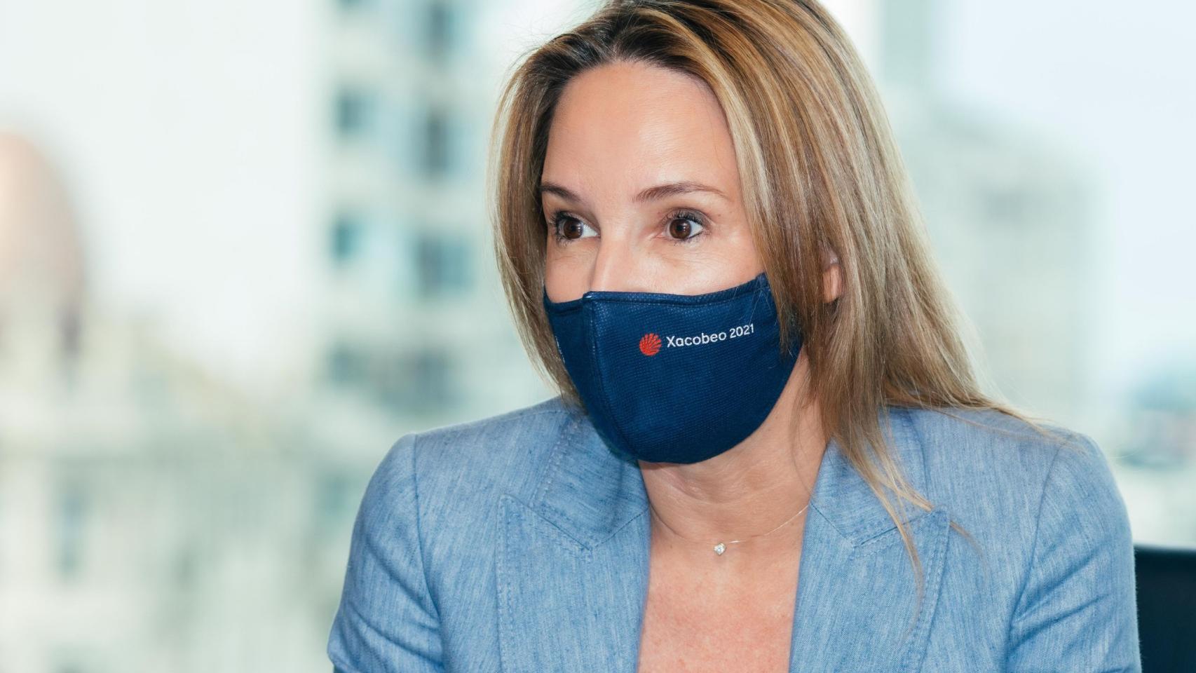 Marta Fernández Tapias durante una entrevista con Treintayseis.