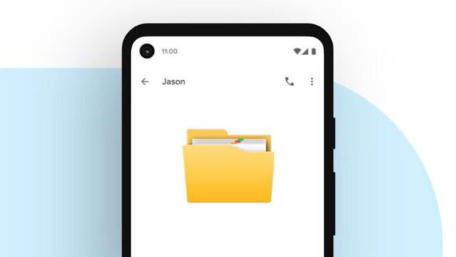 Icono de una carpeta en la interfaz de un móvil