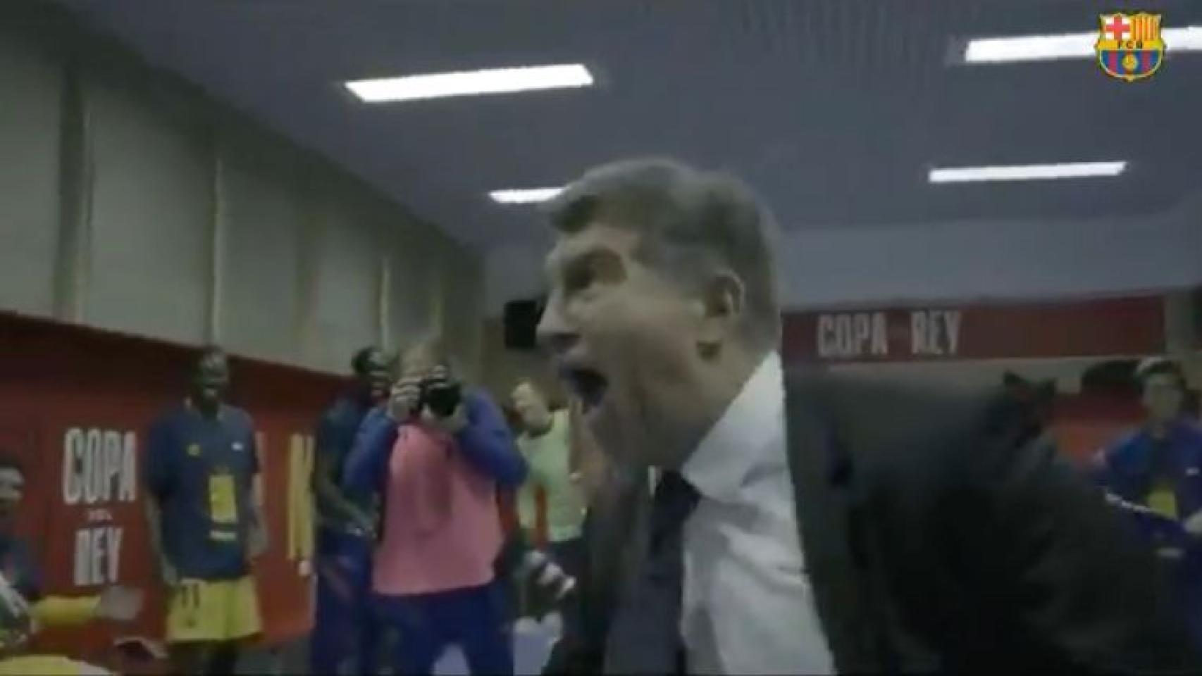 Joan Laporta, celebrando el título de Copa del Rey del Barça