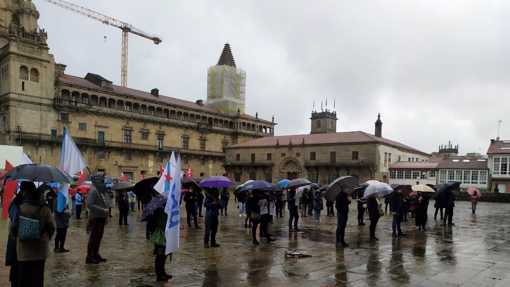 Manifestación de SOS Sanidade Pública en Santiago.