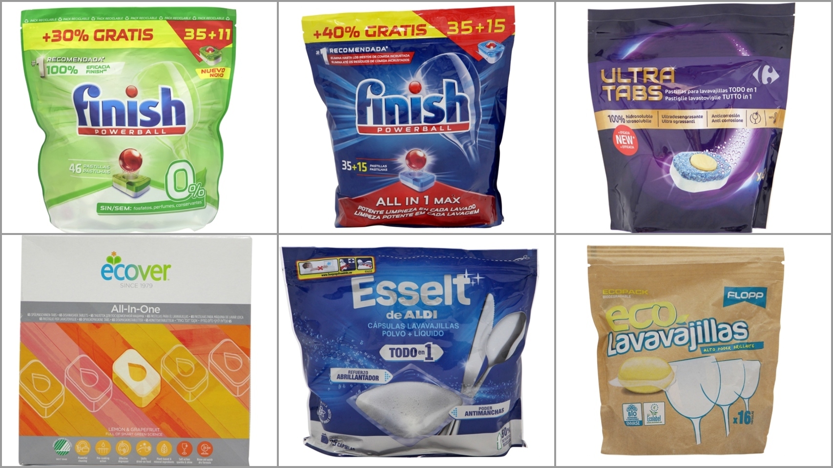 Los peores detergentes en pastilla para lavavajillas