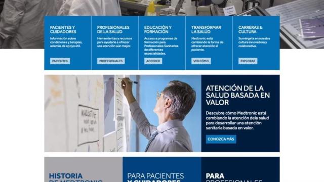 El portal de formación de Medtronic.