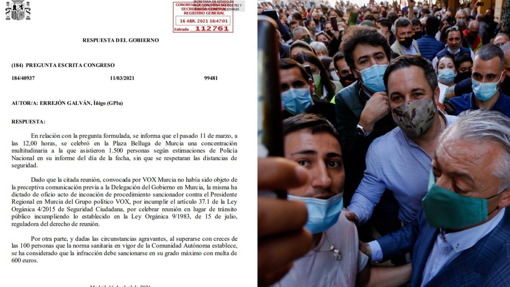 La respuesta de Interior con la multa a Vox por su rueda de prensa.