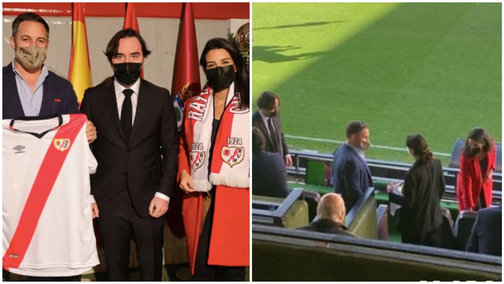 Abascal y Monasterio, en el estadio de Vallecas