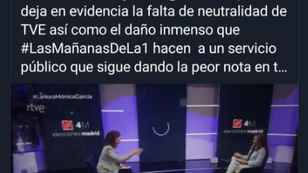 Tuit borrado de Carmen Sastre.