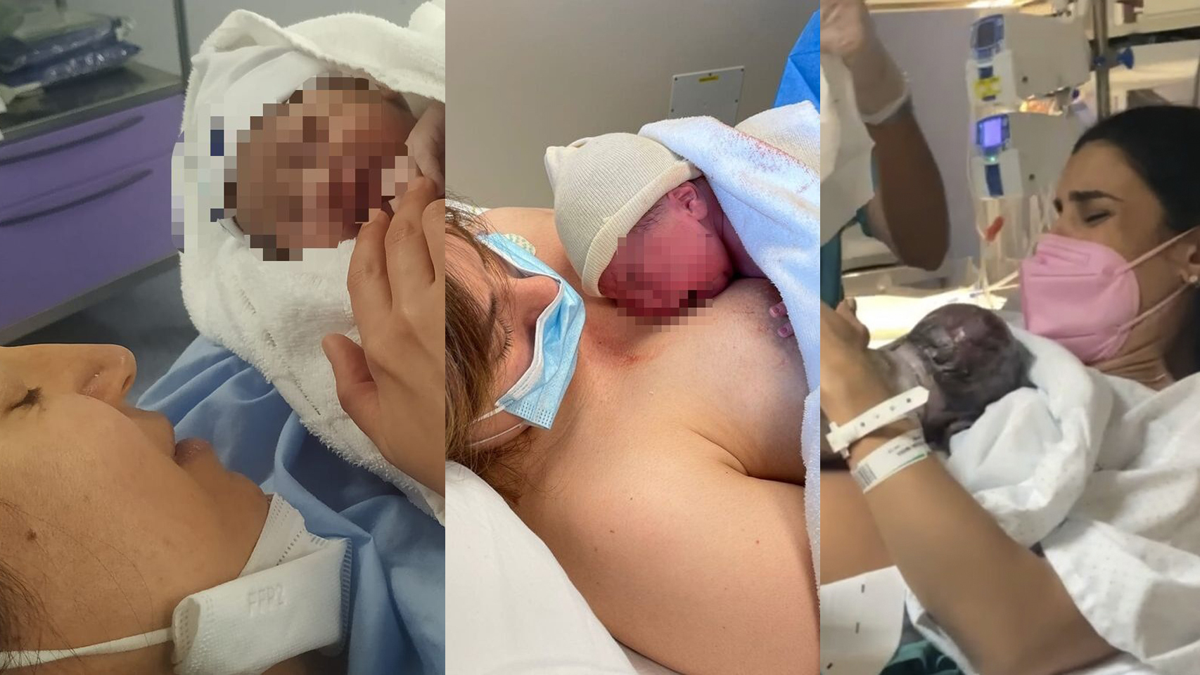 Natalia, Irene y Triana, tres mujeres que han tenido que parir con mascarilla.