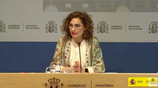 María Jesús Montero, en rueda de prensa.