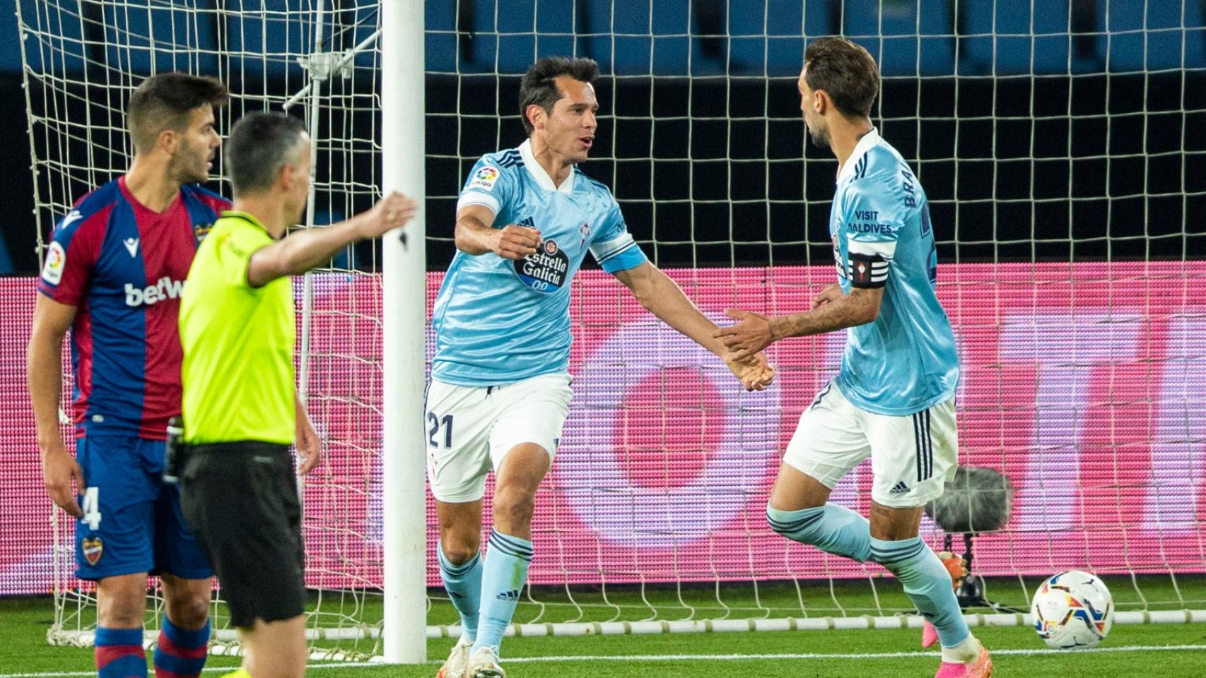 Solari anotó su primer gol con el Celta en Liga ante el Levante