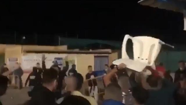 Captura del vídeo de la pelea en el Estadio San Sebastián de Villaverde del Río