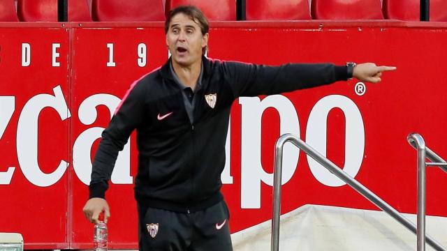 Julen Lopetegui, en la banda del Sánchez Pizjuán