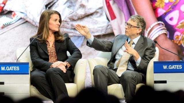 Bill y Melinda Gates en Davos en 2015.