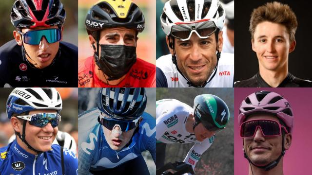 Egan Bernal, Remco Evenepoel, Mikel Landa, Marc Soler, Vincenzo Nibali, Emanuel Buchmann, Jai Hindley y Joao Almeida
