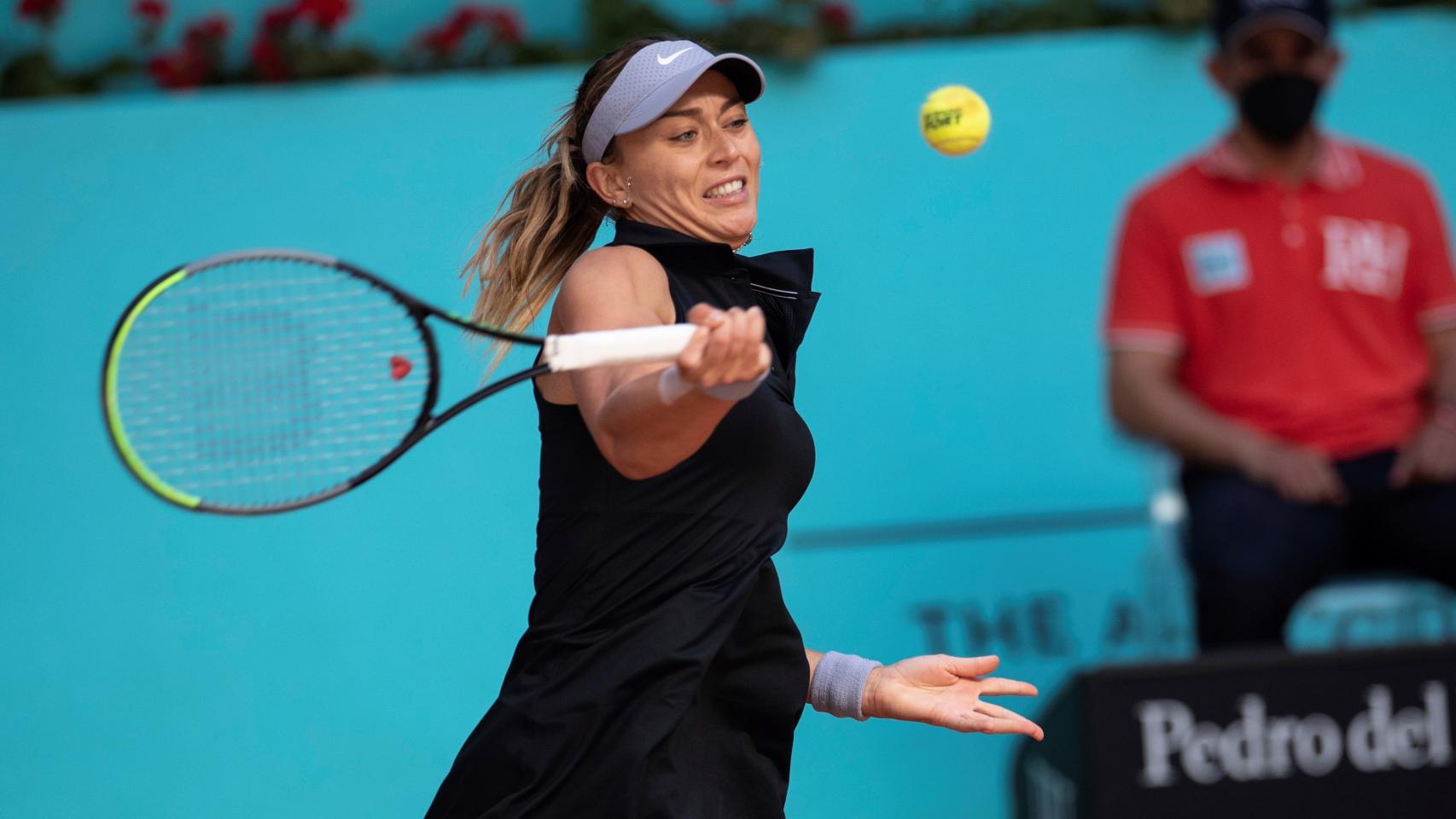 Paula Badosa durante un partido en el Mutua Madrid Open de 2021