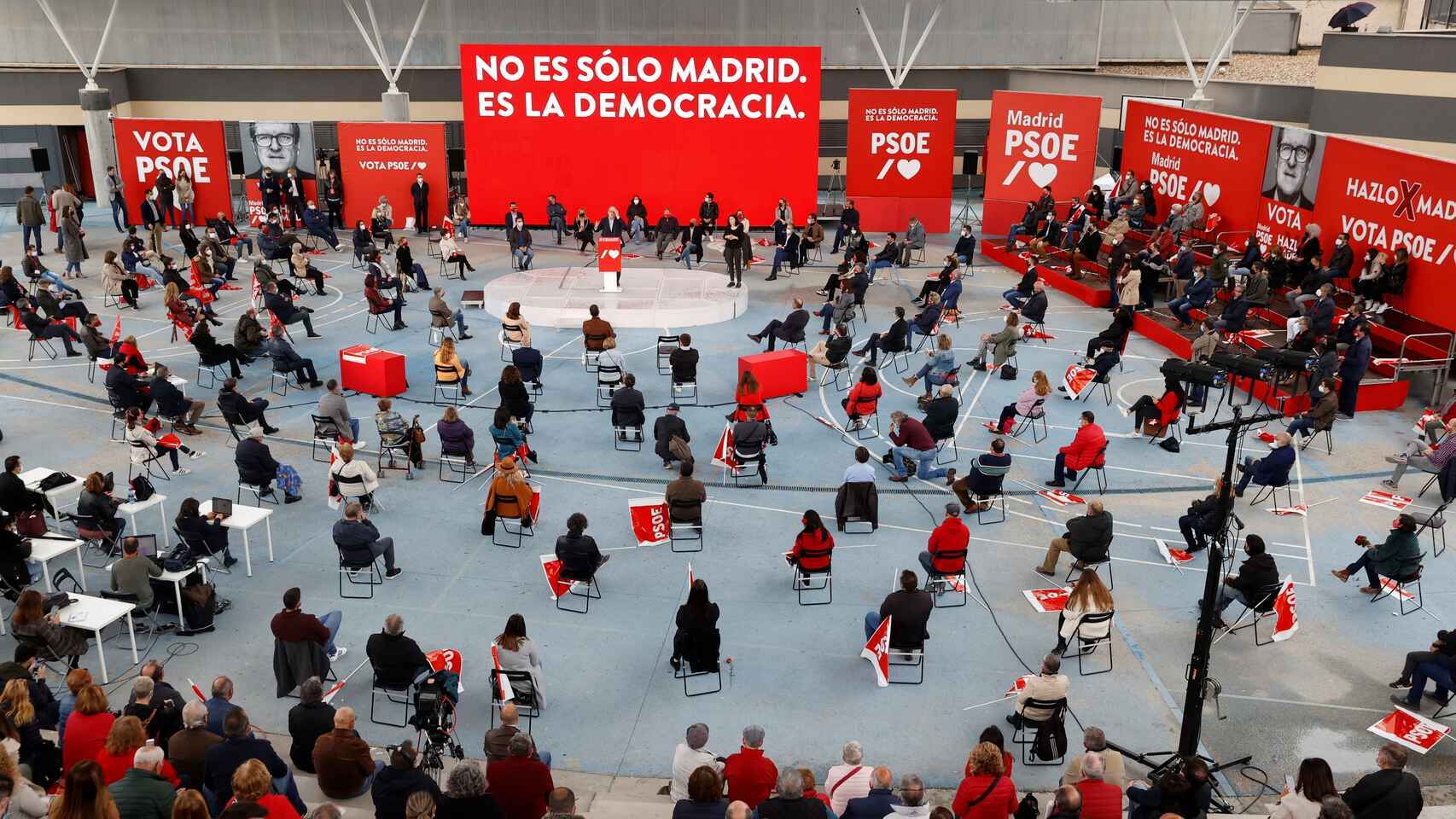 Una imagen durante la celebración del acto del PSOE en Getafe.