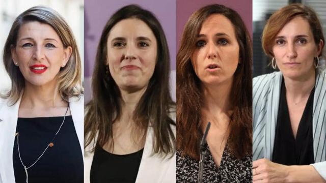 Yolanda Díaz, Irene Montero, Ione Belarra y Mónica García.