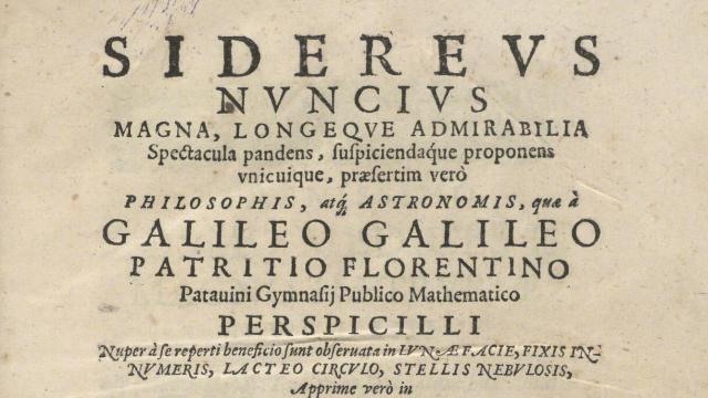 El 'Sidereus nuncius', la obra robada de Galileo.