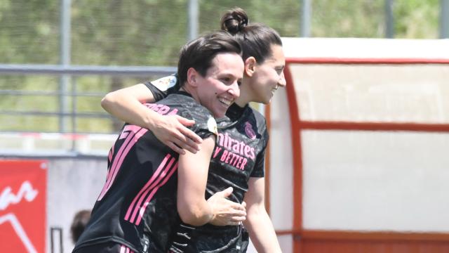 Marta Corredera celebra su gol con el Real Madrid Femenino