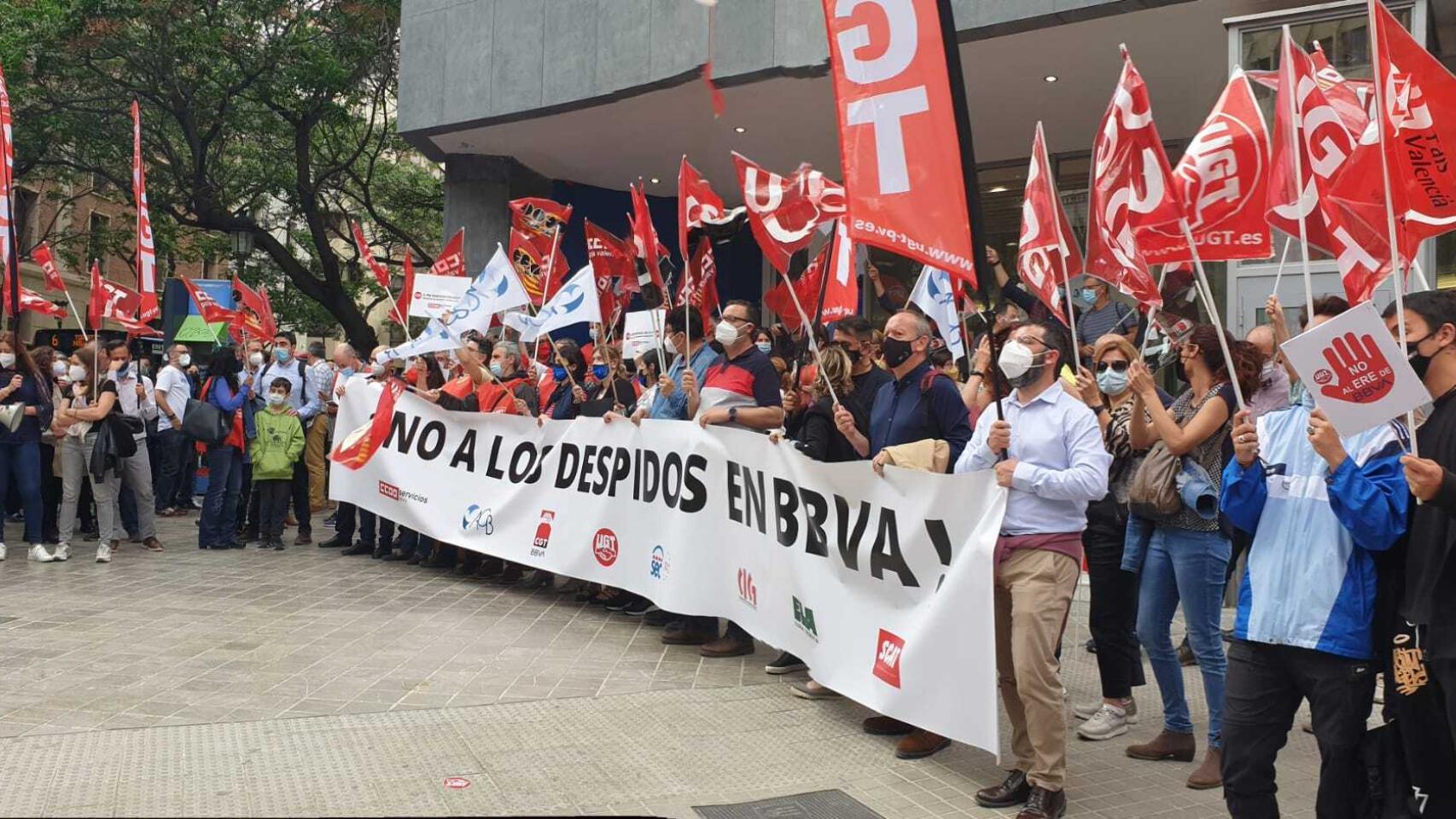 Concentraciones contra el ERE de BBVA el pasado año.