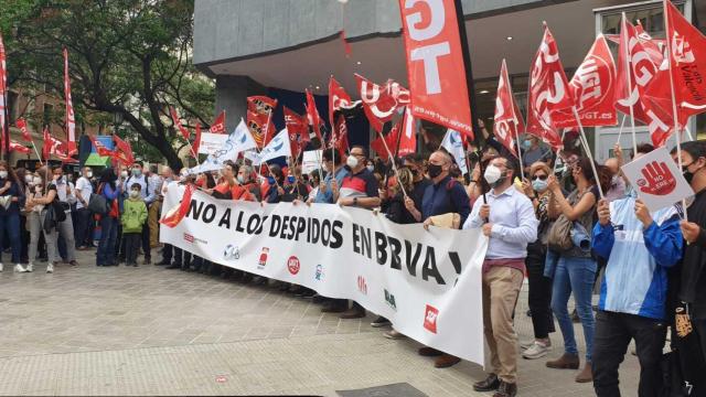 Concentraciones contra el ERE de BBVA el pasado año.