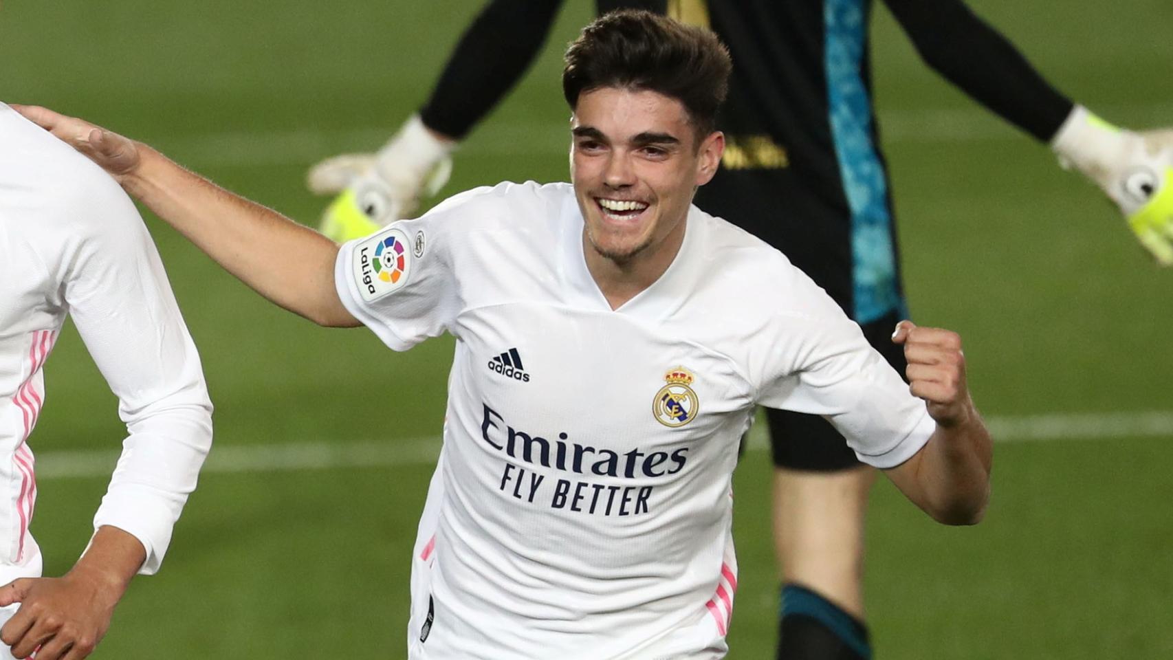 Miguel Gutiérrez, en un partido del Real Madrid