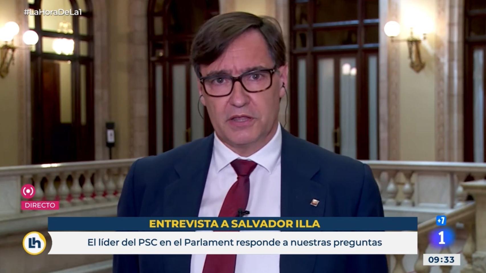 Salvador Illa durante la entrevista.