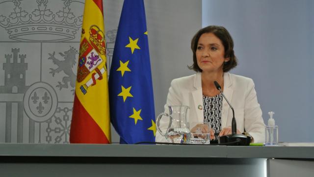 Reyes Maroto, ministra de Turismo, en la rueda de prensa posterior al Consejo de Ministros.
