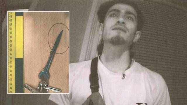 La llave-navaja del asesinato de Jumilla y Kevin al ser requerido por las Fuerzas de Seguridad para identificarse.