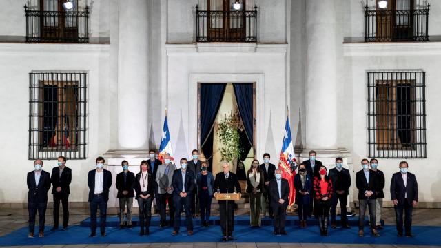 El presidente de Chile, Sebastián Piñera, en su comparecencia para valorar el resultado de las elecciones.