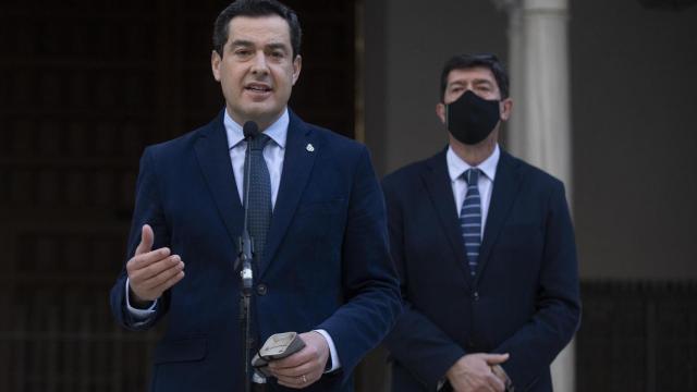 El presidente de la Junta y el vicepresidente, Juanma Moreno y Juan Marín.