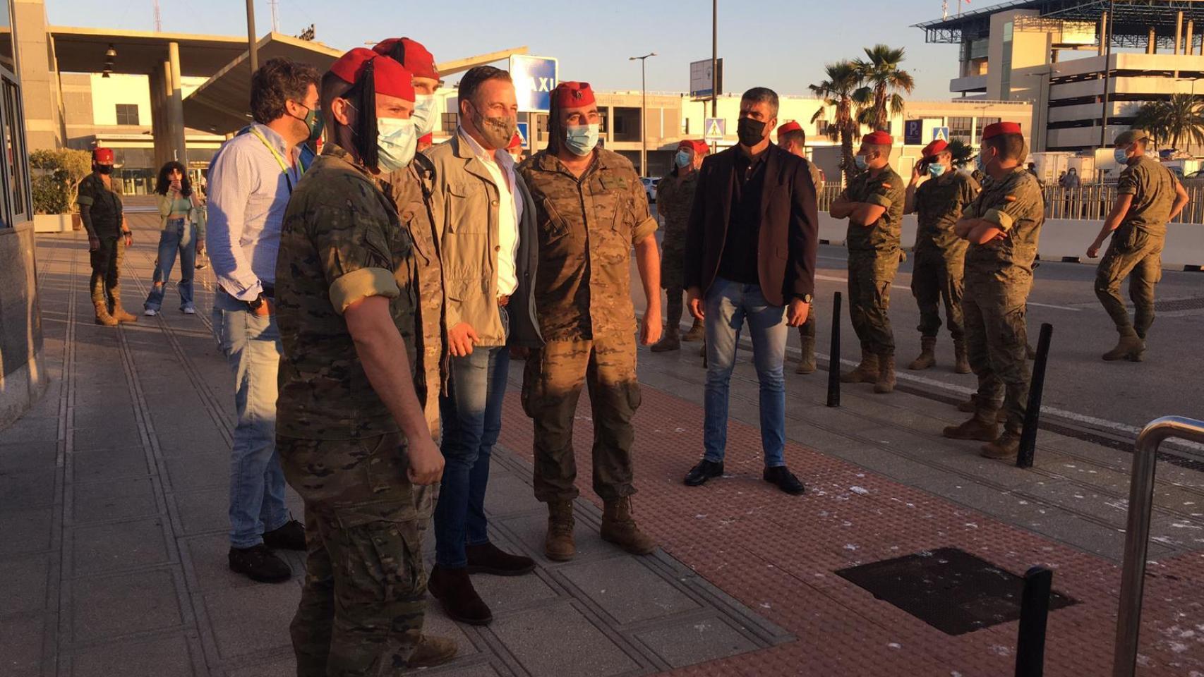 El presidente de Vox, Santiago Abascal, a su llegada a Algeciras.