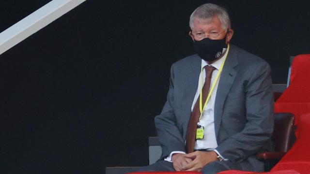 Ferguson en el palco del Manchester United