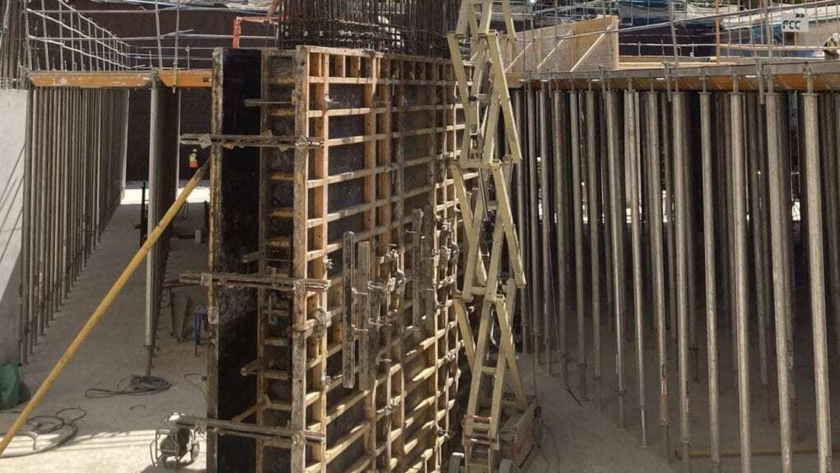 Imagen de las obras del nuevo párking del Estadio Santiago Bernabéu en el mes de mayo de 2021