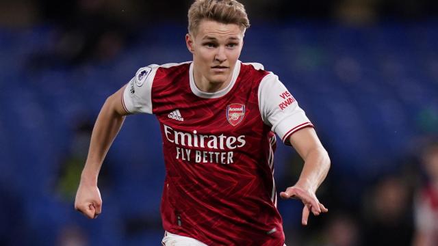 Odegaard durante un partido del Arsenal