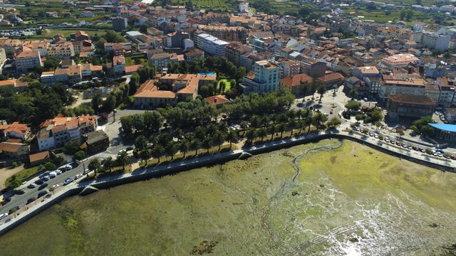Vista aérea del municipio de Cambados (Pontevedra).