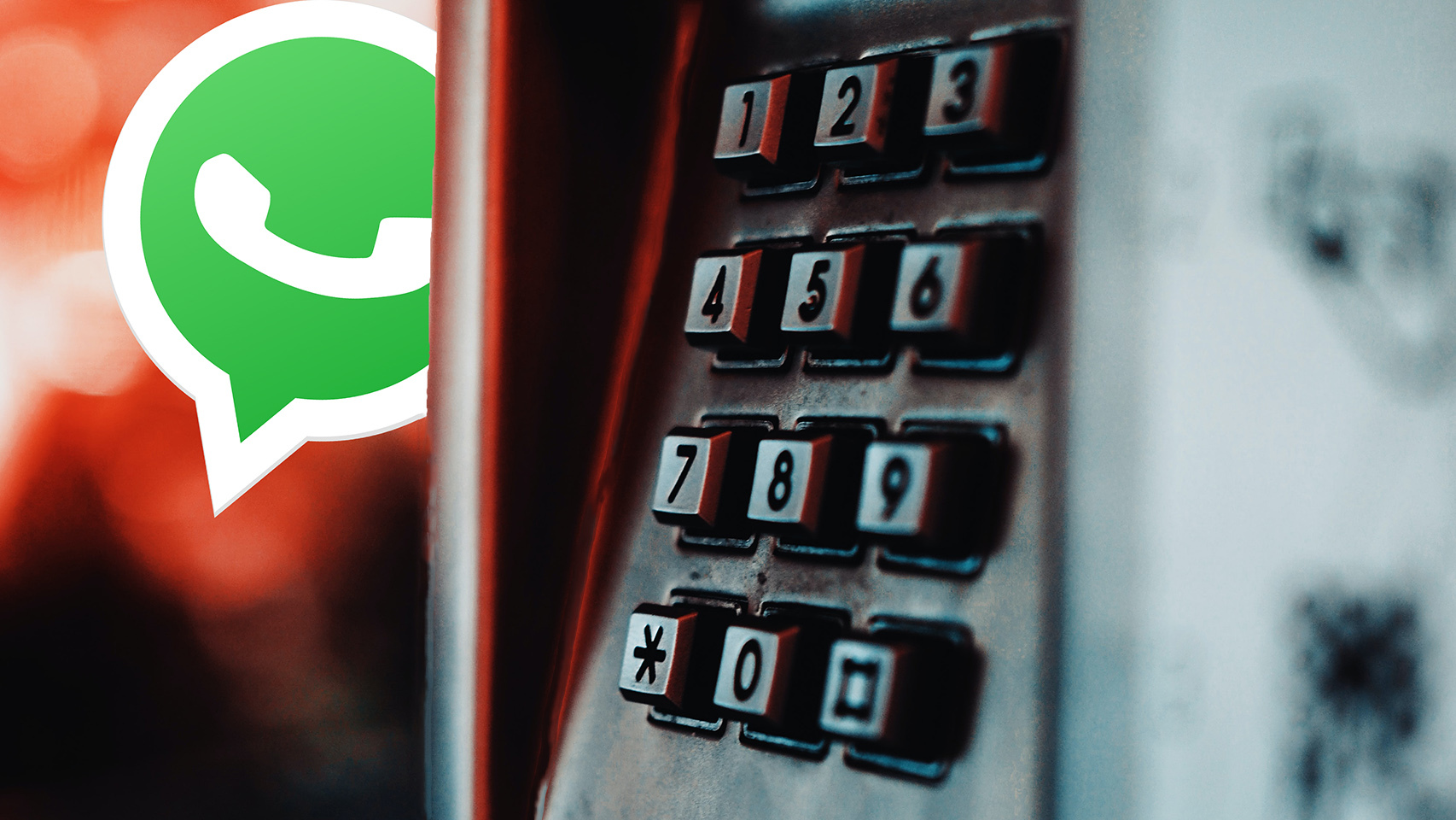 Logo de WhatsApp junto a un teclado numérico.