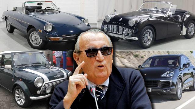 Modelos de Alfa Romeo, Triumph, Mini Cooper y Porsche utilizados por Fabra como dación en pago. EE
