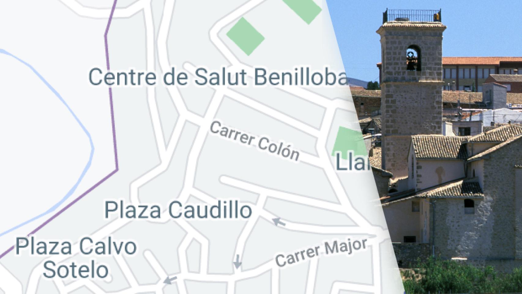 Imagen de Google Maps en la que figuran las plazas con los nombres antiguos.