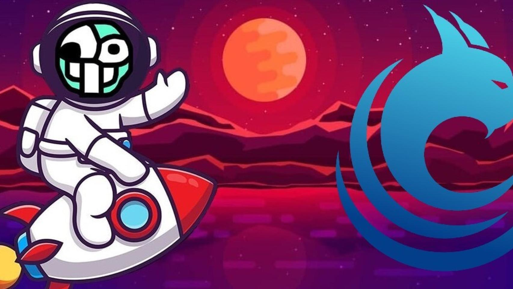 Montaje con el antiguo y el nuevo logotivo del rotomoon.