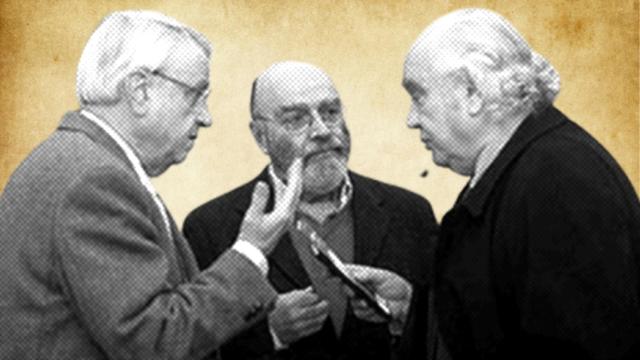 Halffter, De Pablo y García Abril en 2003 en un homenaje a Bernaola. Foto: ME