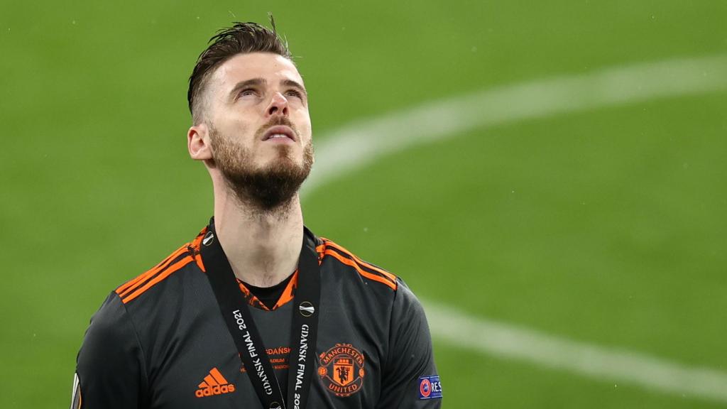 De Gea se lamenta tras perder la final de la Europa League contra el Villarreal