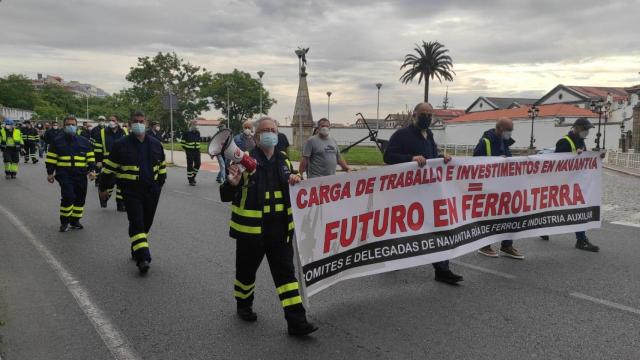Trabajadores de Navantia exigen mayor carga de trabajo.