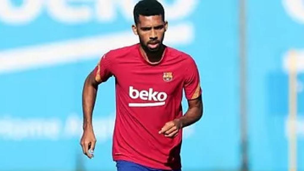 Matheus Fernandes en un entrenamiento del Barça