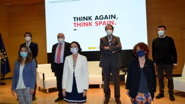 Reyes Maroto en el acto de presentación de la campaña 'Think Again, Think Spain'.