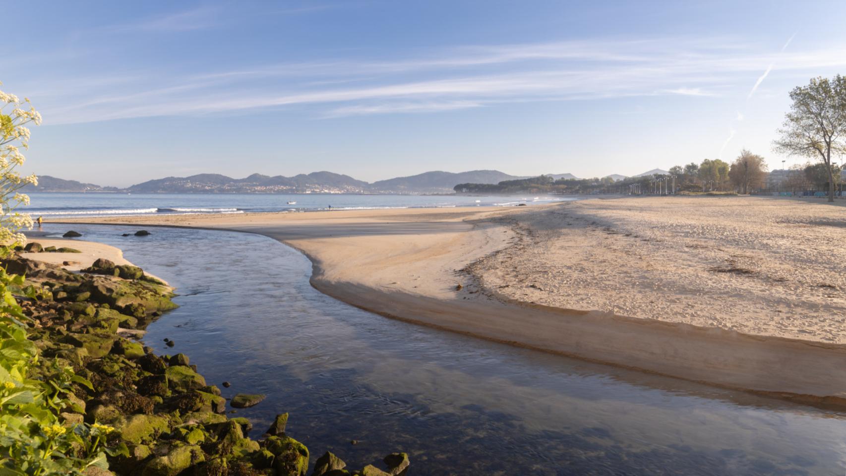 Desembocadura del río Lagares, en Vigo