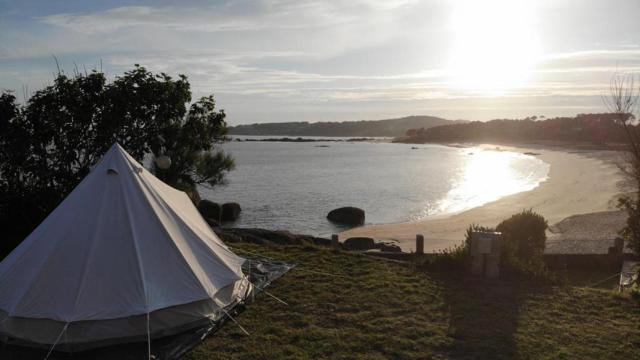 Vistas en el glamping ‘Muiñeira’ de O Grove.