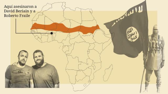 Mapa de la zona de conflicto entre Al Qaeda y EI, donde fueron asesinados los periodistas españoles.